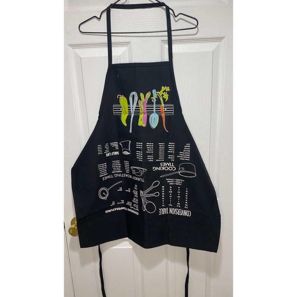 Daystar Novelty Apron With Conversion Chart Cook Time & Temp Charts~ Made in USA